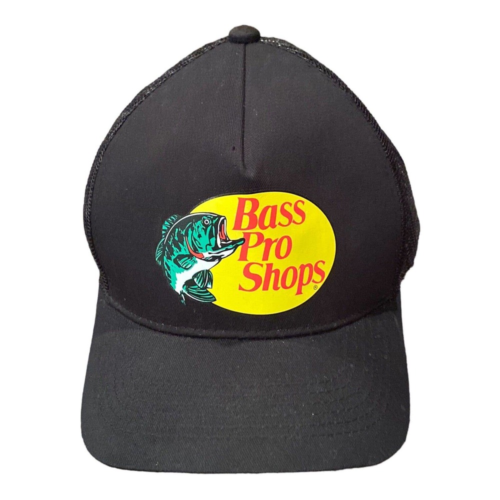 Bass Pro Shops Men's Embroidered "Gone Fishing" Black Hat Adjustable Strap